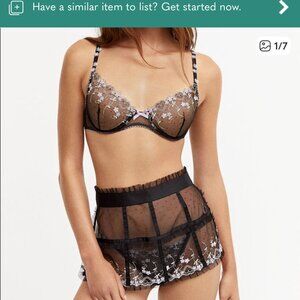 NEW FOR LOVE AND LEMONS amour embroidered bra m